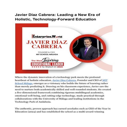 Javier Díaz Cabrera_ Leading a New Era of Holistic, Technology-Forward ...