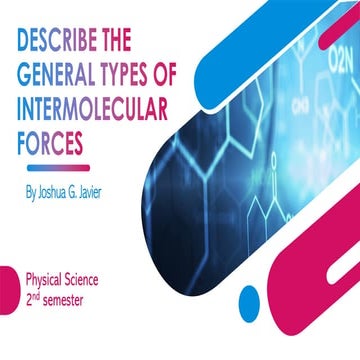 DESCRIBE THE GENERAL TYPES OF INTERMOLECULAR FORCES