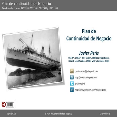 Plan de Continuidad de Negocio | PDF