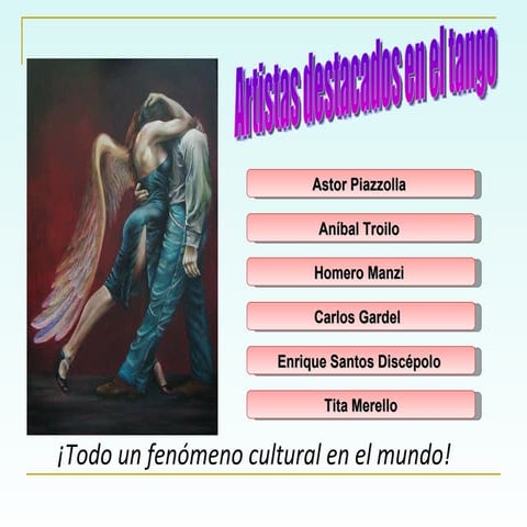 Principales artistas destacados en el Tango