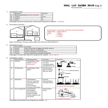 Jawaban soal lat uasbn 2018 bag 2