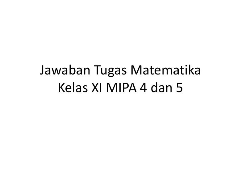 Jawaban Tugas Matematika