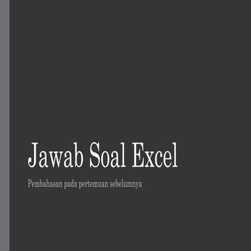 Jawab soal excel