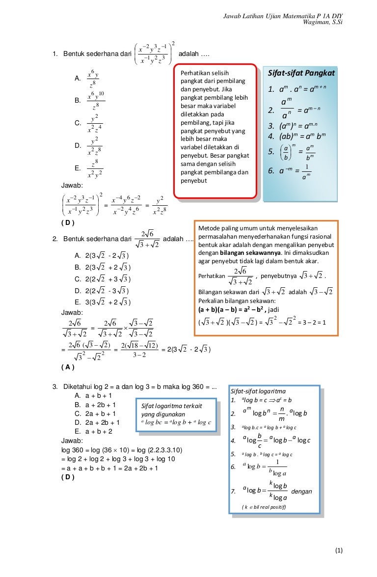  Soal  Latihan dan  Pembahasan UN  Matematika  SMK  2019