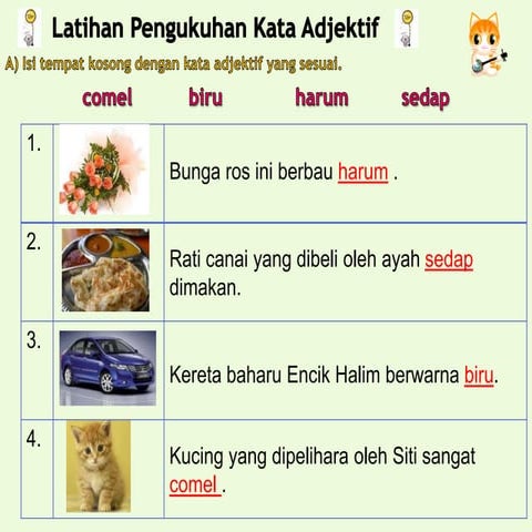 Jawapan powerpoint kata adjektif