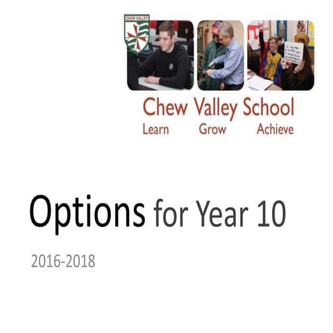 Year 9 Options Evening (For Year 10 pupils in 2016-2018)
