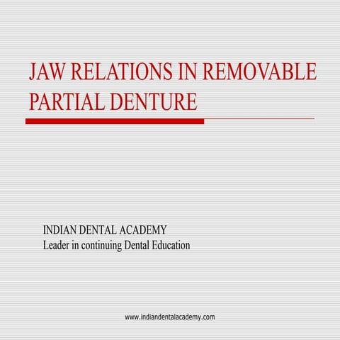 Jaw relatios in rpd   /prosthodontic courses
