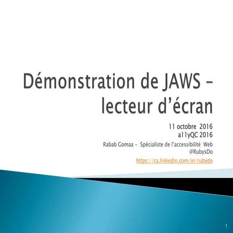 Démonstration de JAWS – lecteur d’écran