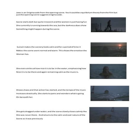 Jaws is an enigma code from the opening scene