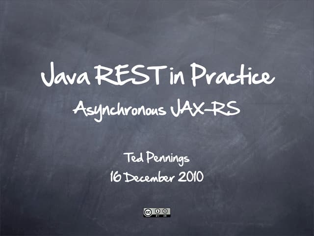 Introduction to REST and JAX-RS
