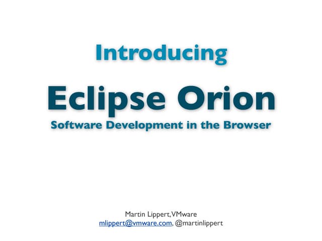 JAX 2013: Introducing Eclipse Orion