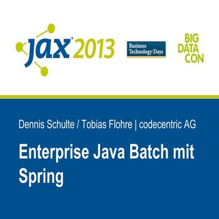 Enterprise Java Batch mit Spring