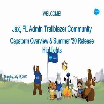 Jax, FL Admin Group Presents: Capstorm Overview & Summer '20 Release Highlights