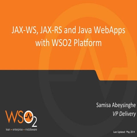 Jax WS JAX RS and Java Web Apps with WSO2 Platform