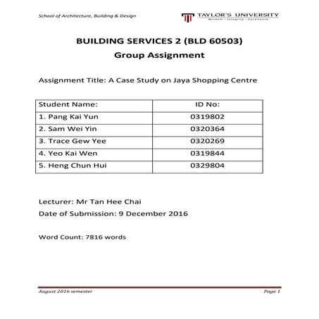 Assignment 2 - Jaya Shopping Centre