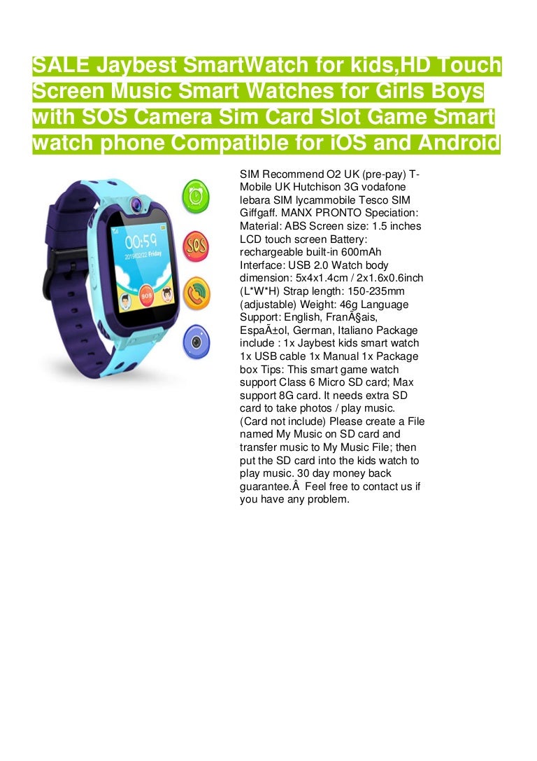 jaybest kid smart watch
