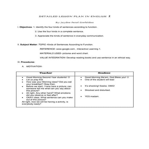 Kinds of sentences according to function-LP