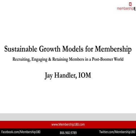 Sustainable Growth – Jay Handler, Membership 180