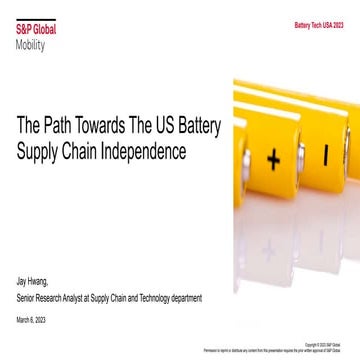 THE PATH TOWARDS THE US BATTERY SUPPLY CHAIN INDEPENDENCE | PDF