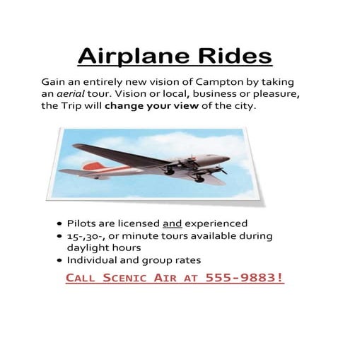 Airplane rides | DOCX