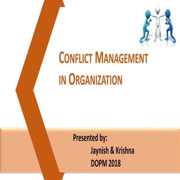 conflict management in organization with case study