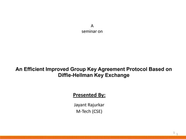 poster on "An Efficient Improved Group Key Agreement Protocol Based on   Diff...
