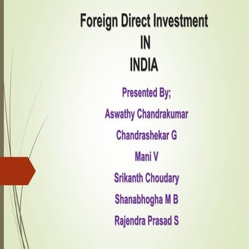 FDI IN INDIA