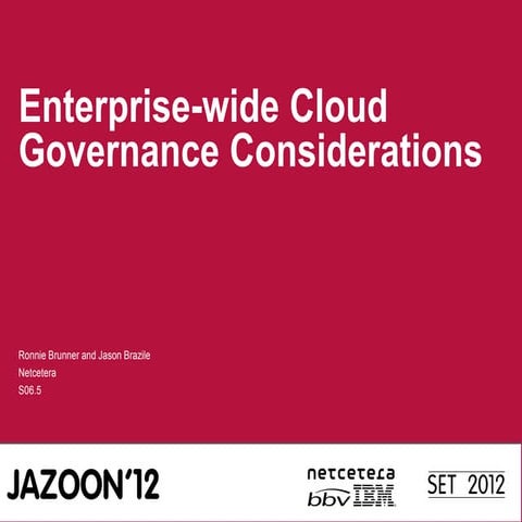 Jazoon'12 Enterprise-wide Cloud Governance