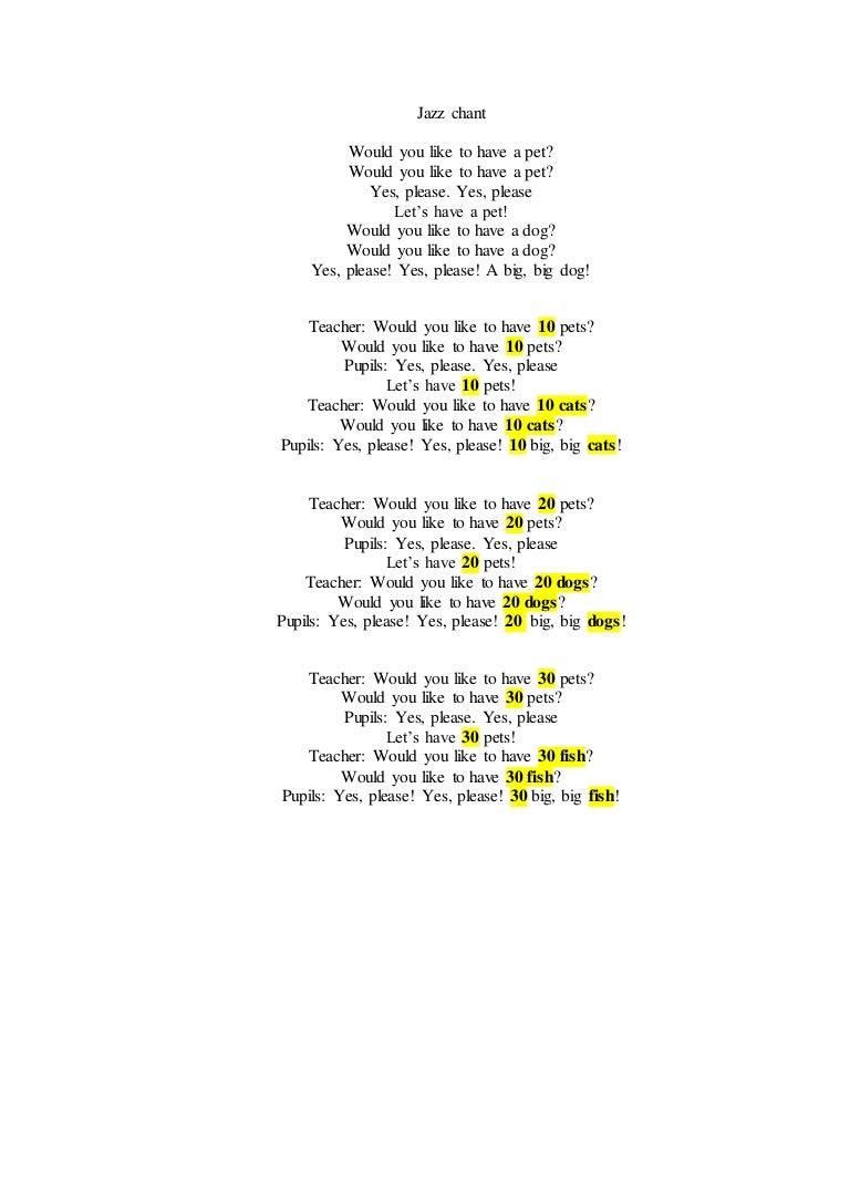 jazz chant