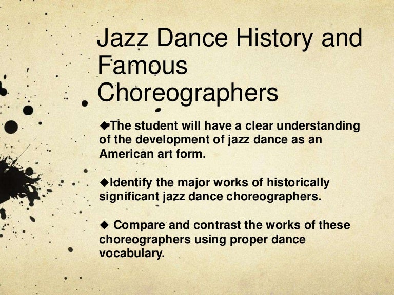 Jazz History And Choreographers