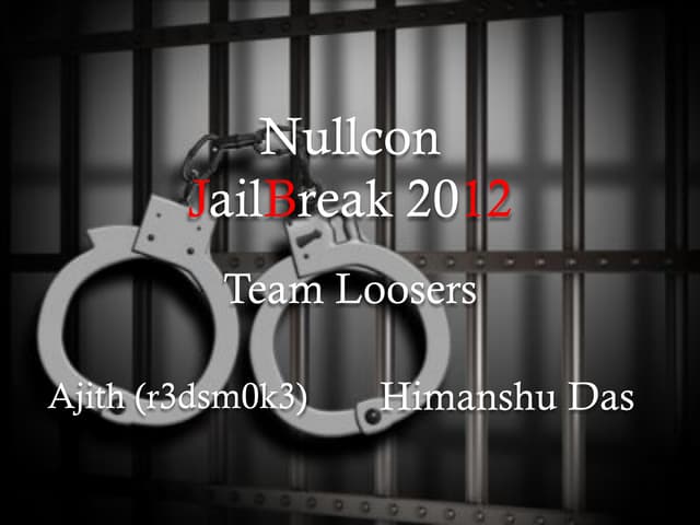 Nullcon Jailbreak CTF 2012,Walkthrough by Team Loosers