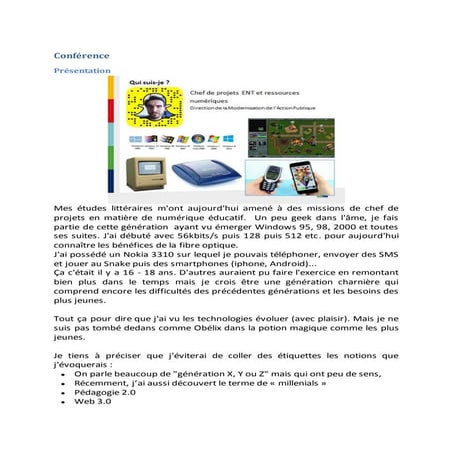 Conférence numérique éducatif - semaine de l'innovation