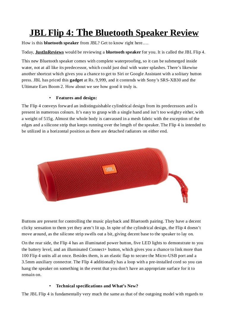 jbl flip 4 bluetooth version