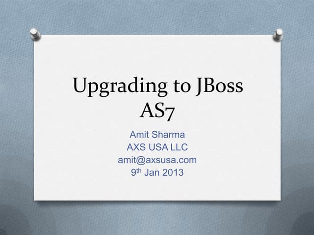 JBoss AS Upgrade
