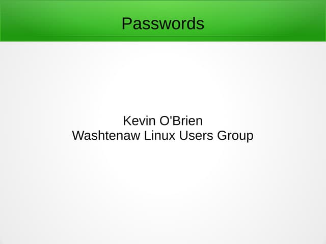 Passwords