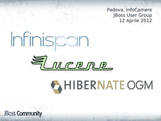 Infinispan,Lucene,Hibername OGM