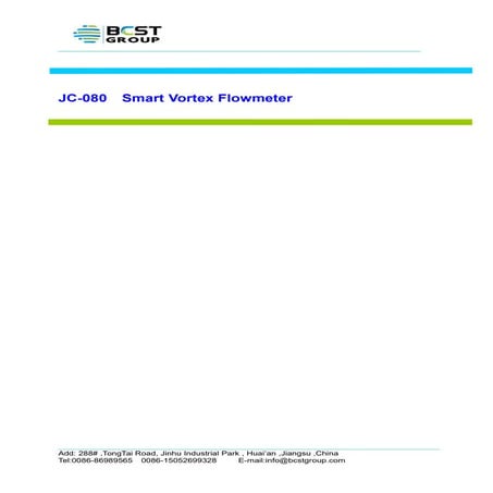 Jc080 smart vortex flowmeter-bcst
