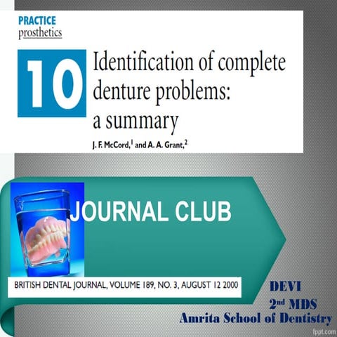 Identification Of Complete Denture Problems 