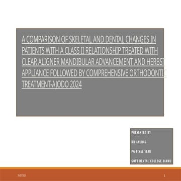 A COMPARISON OF SKELETAL AND DENTAL CHANGES IN PATIENTS WITH A CLASS II RELAT...