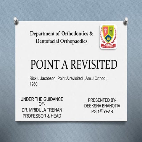Point A Revisited | PPTX