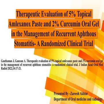 Formulation and evaluation of allicin and curcumin gel | PPTX