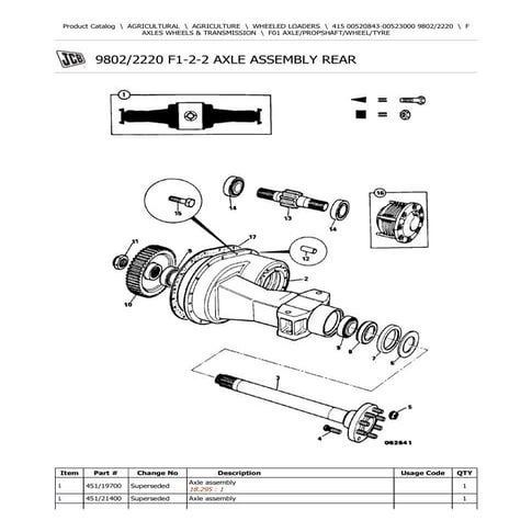 JCB 415 Wheeled Loader Parts Catalogue Manual (Serial Number 00520843-0052300...