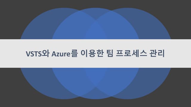 VSTS와 Azure를 이용한 팀 프로세스 관리