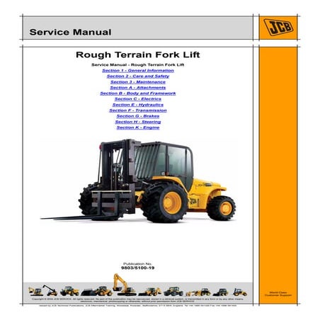 Jcb 930 rough terrain fork lift service repair manual serial no ...