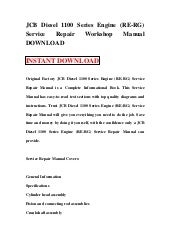 Jcb diesel 1100 series engine (re r...