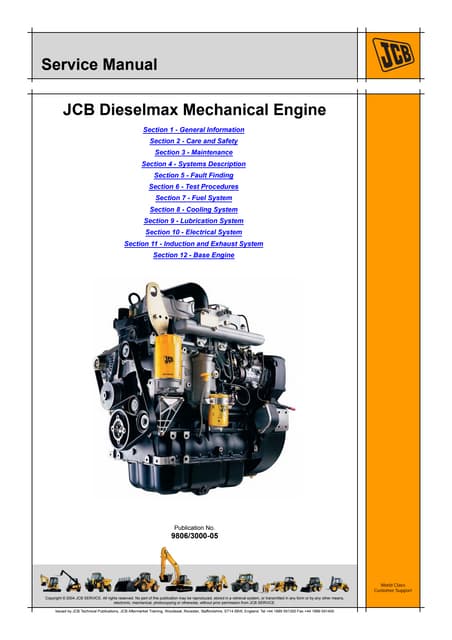 Jcb dieselmax engine (sa sc build) service repair manual | PDF