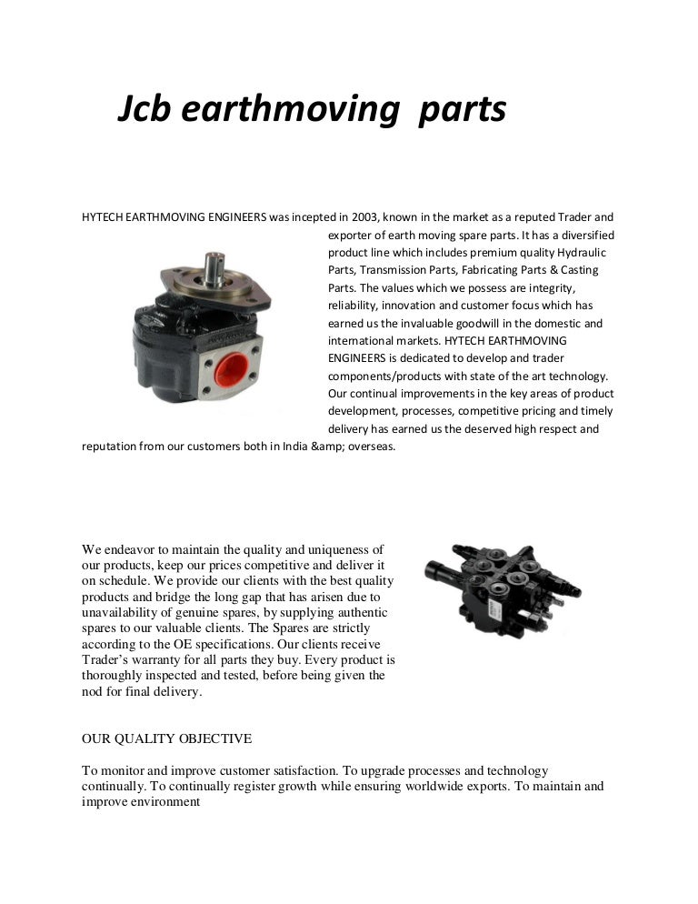 JCB Earthmoving Machinery Parts, JCB Earthmoving Machinery Parts in I…