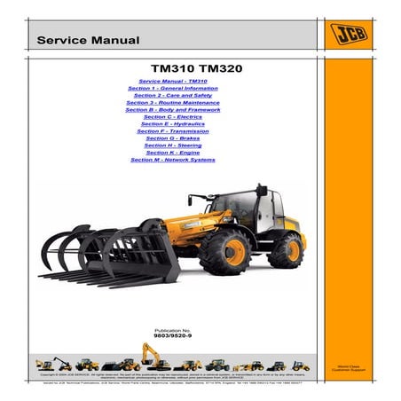 Jcb tm310 wm tier3 telescopic wheeled loader service repair manual