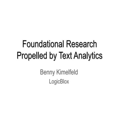 Text Analytics - JCC2014 Kimelfeld