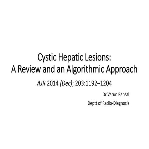 Cystic hepatic lesions